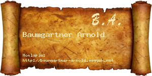 Baumgartner Arnold névjegykártya